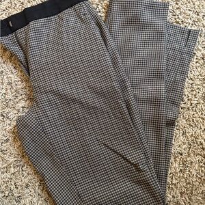 Zara brown and navy blue Checkered Trousers